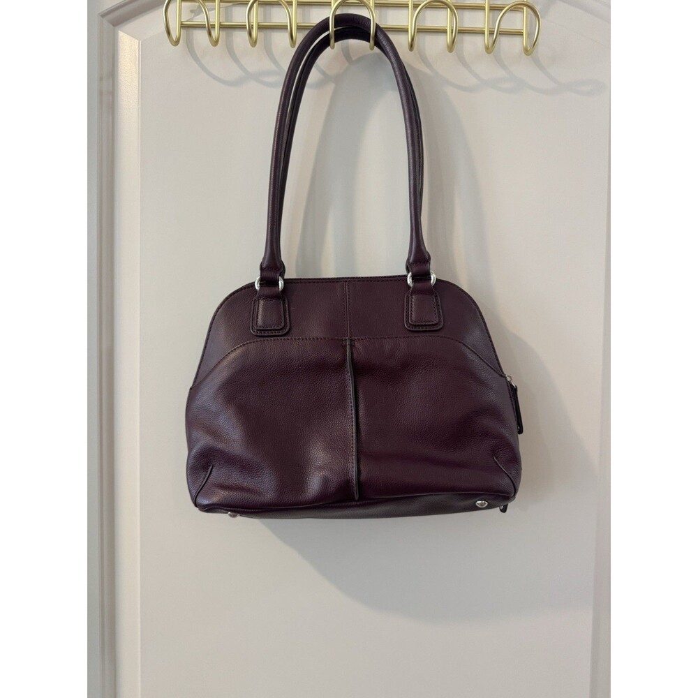 Tignanello Purple Plum  Leather Handbag  w/Feet